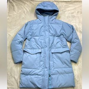 EVERLANE Coat Women S Blue ReNew Parka Hooded Primaloft Long Heavyweight Puffer